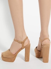 Dune London Brown Mayci Ultra Platform Sandals - Image 6 of 6