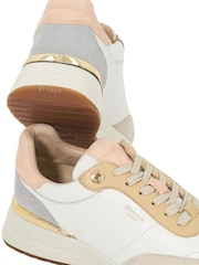 Dune London Natural Emotion Gold Clip Lace-Up Runner Trainers - Image 6 of 6