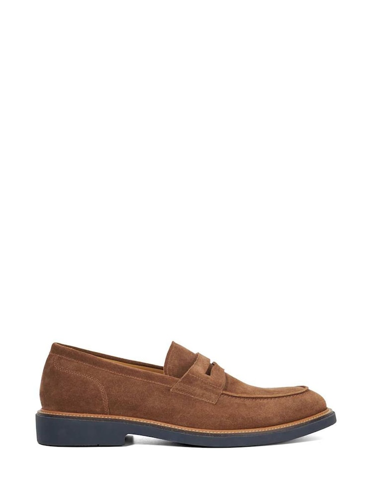 Dune London Brown Benet Penny Suede Loafers - Image 2 of 6 Dune London Brown Benet Penny Suede Loafers - Image 2 of 6