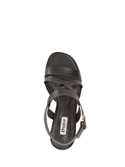 Dune London Brown Juneo Cross Strap High Block Heel Sandals - Image 5 of 6