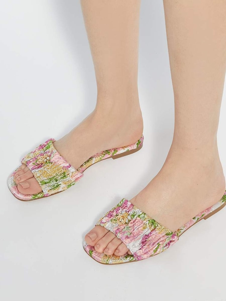 Dune London Pink Nautical Bug Flat Sandals - Image 1 of 6