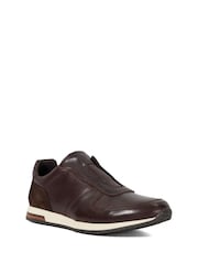 Dune London Brown Trilogy Laceles Laceless Slip On Runner Trainers - Image 3 of 6