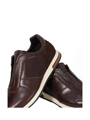 Dune London Brown Trilogy Laceles Laceless Slip On Runner Trainers - Image 6 of 6