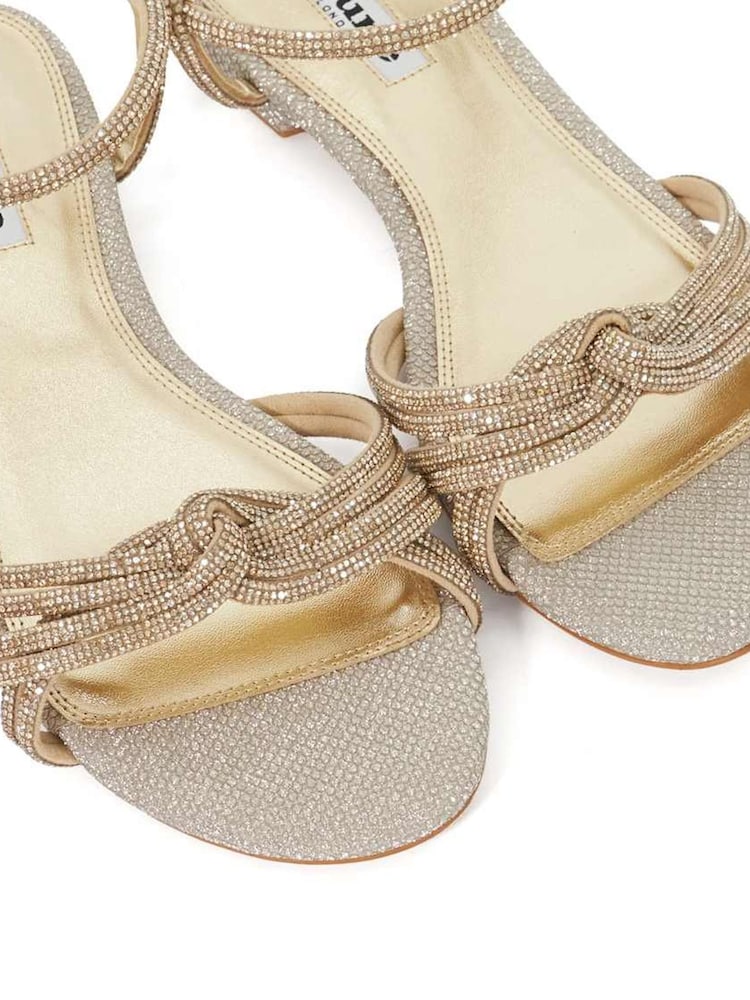 Dune London Gold Noa Flat Metalised Fibre Sandals - Image 6 of 6