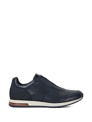 Dune London Blue Trilogy Laceles Laceless Slip On Runner Trainers - Image 2 of 6