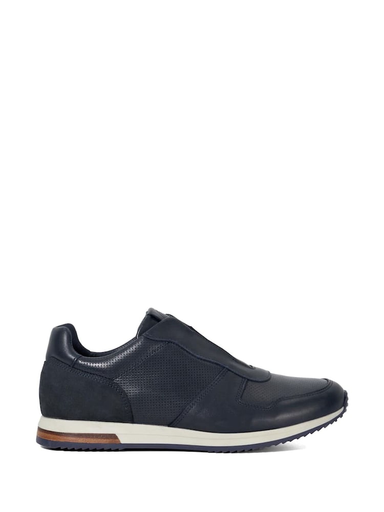 Dune London Blue Trilogy Laceles Laceless Slip On Runner Trainers - Image 2 of 6