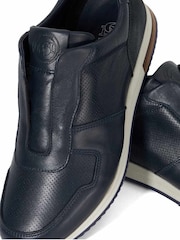 Dune London Blue Trilogy Laceles Laceless Slip On Runner Trainers - Image 5 of 6