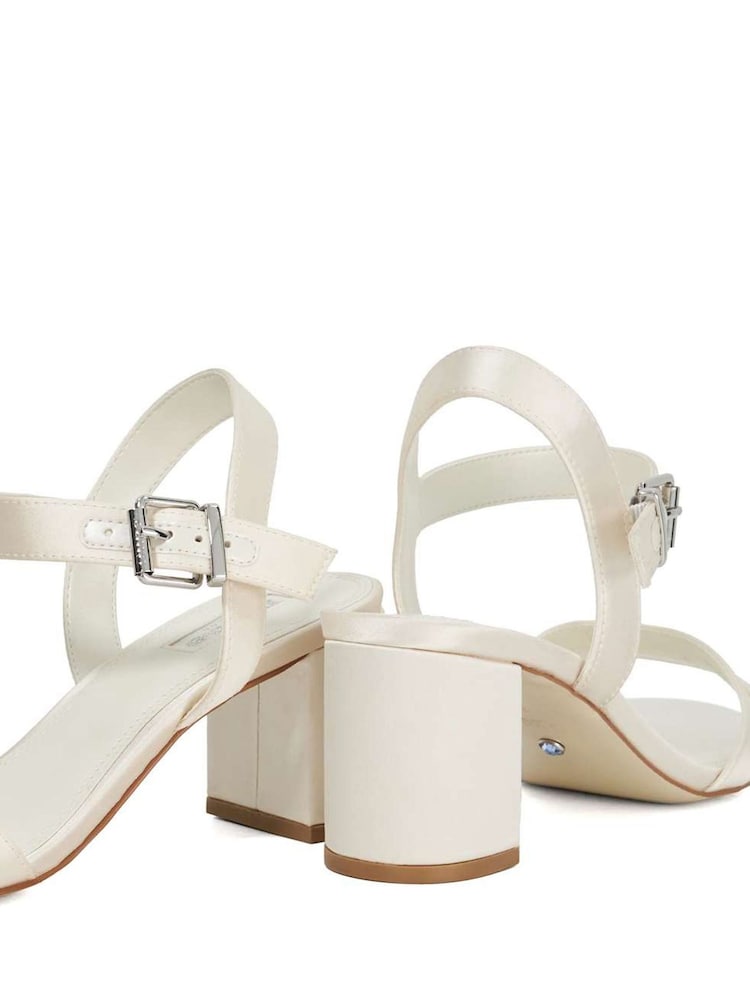 Dune London Cream Marriagemateria Bridal Satin Sandals - Image 6 of 6