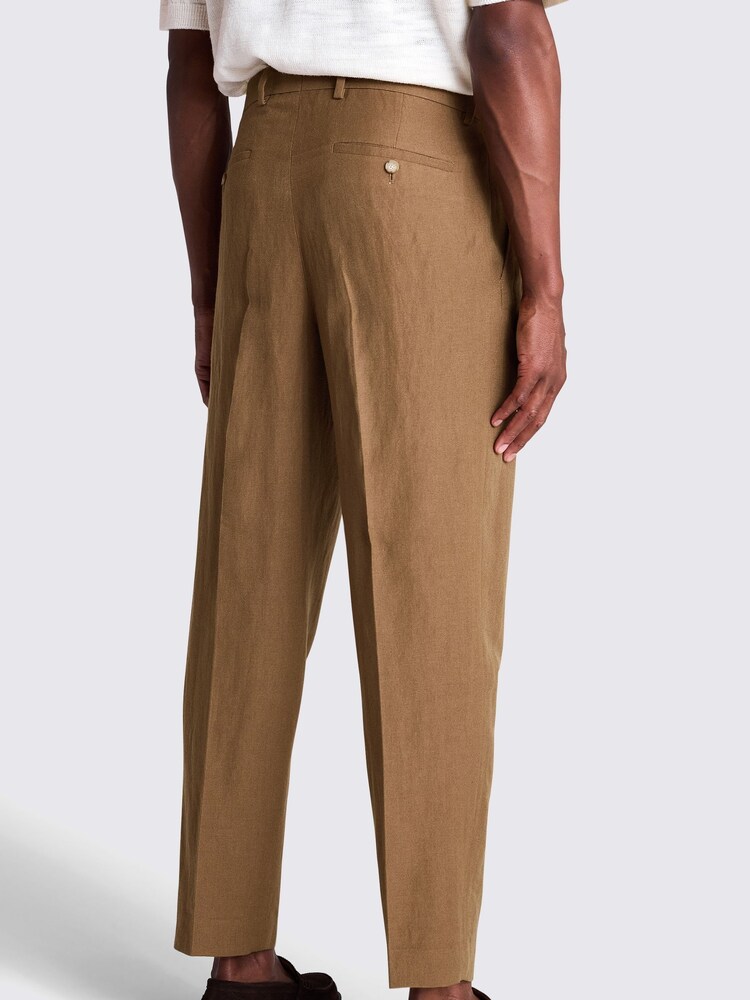 MOSS Brown Gold Wool Linen Wide Leg Trousers - Image 2 of 4 MOSS Brown Gold Wool Linen Wide Leg Trousers - Image 2 of 4