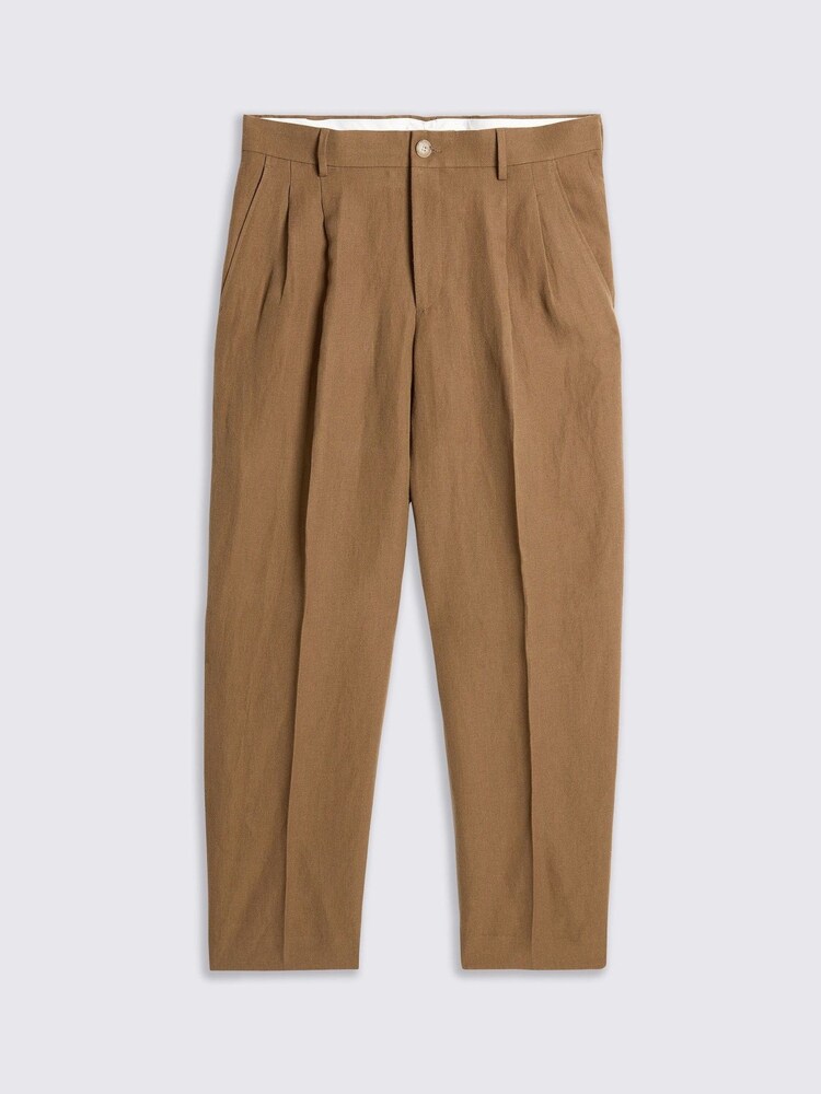 MOSS Brown Gold Wool Linen Wide Leg Trousers - Image 4 of 4 MOSS Brown Gold Wool Linen Wide Leg Trousers - Image 4 of 4