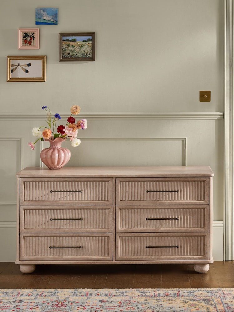 Light Natural Bourton Solid Mango 6 Drawer Chest of Drawers - Image 1 of 10 Light Natural Bourton Solid Mango 6 Drawer Chest of Drawers - Image 1 of 10