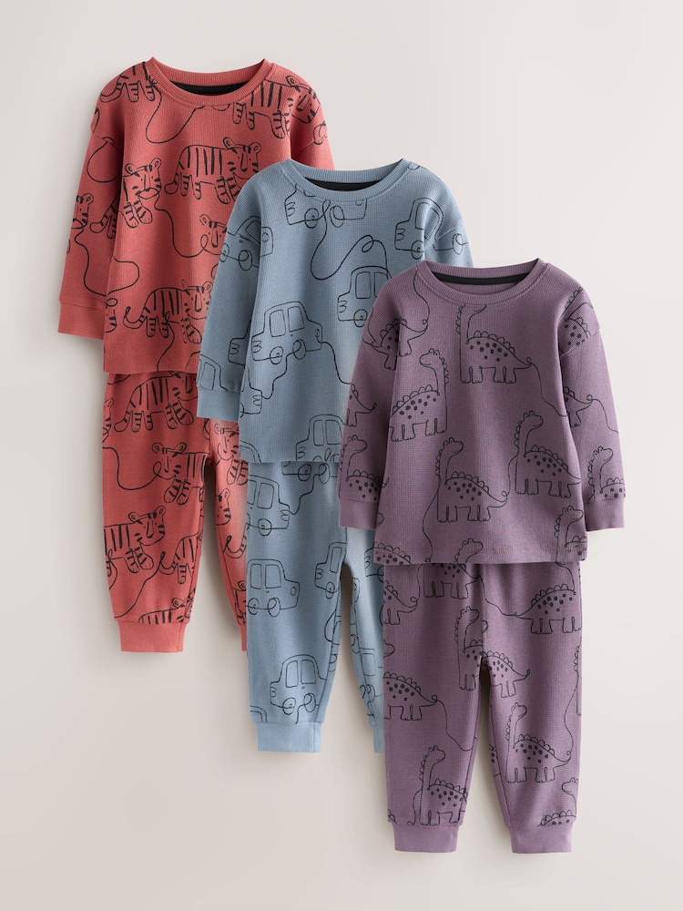 Multi Relaxed fit Pyjamas 3 Pack (9mths-10yrs) - Image 1 of 7