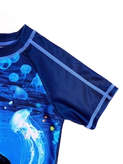 Soliswim Blue Rash Guard Swimsuit - Image 3 of 4