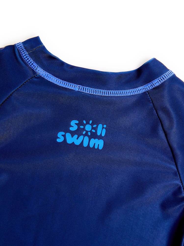 Soliswim Blue Rash Guard Swimsuit - Image 4 of 4