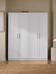 White Flynn 4 Door Wardrobe - Image 1 of 8