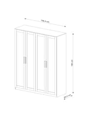 White Flynn 4 Door Wardrobe - Image 5 of 8