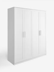 White Flynn 4 Door Wardrobe - Image 8 of 8