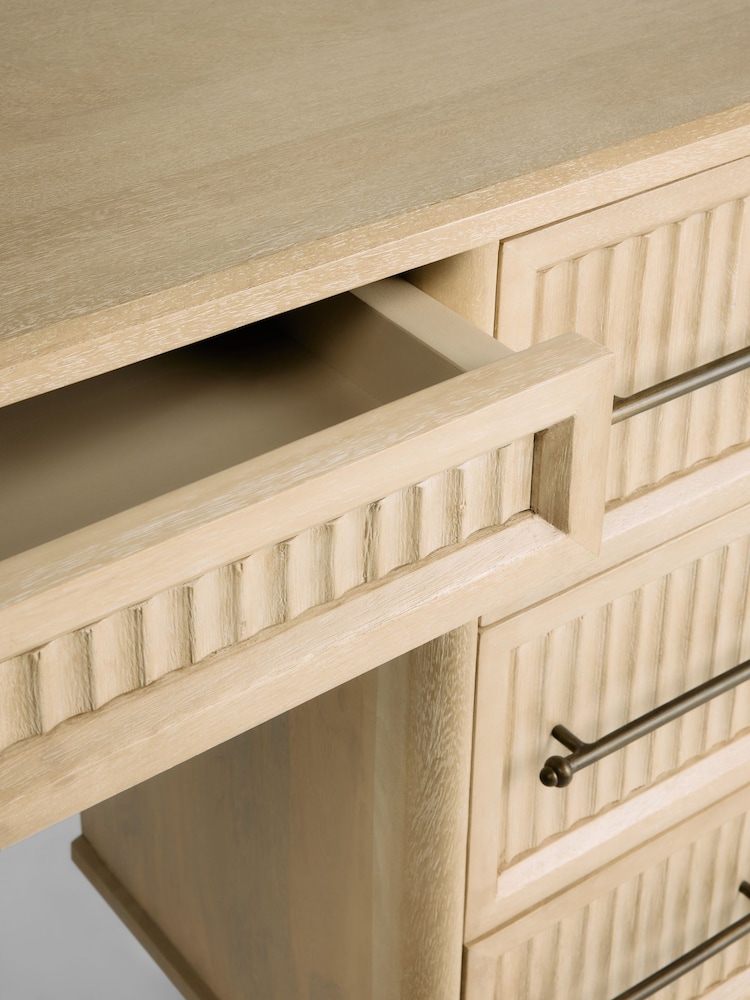 Light Natural Bourton Solid Mango Console Dressing Table - Image 9 of 9