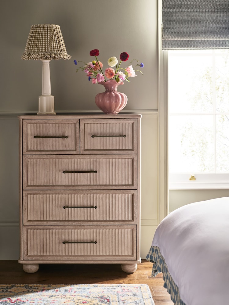Light Natural Bourton Solid Mango 5 Drawer Chest of Drawers - Image 1 of 7 Light Natural Bourton Solid Mango 5 Drawer Chest of Drawers - Image 1 of 7