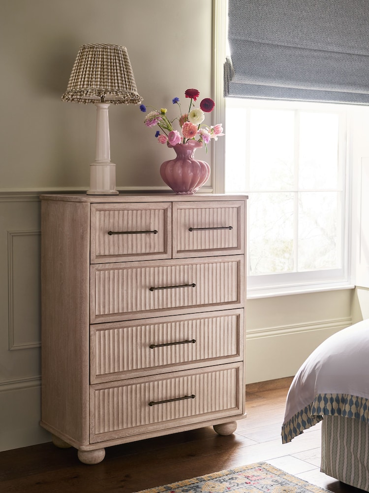 Light Natural Bourton Solid Mango 5 Drawer Chest of Drawers - Image 2 of 7 Light Natural Bourton Solid Mango 5 Drawer Chest of Drawers - Image 2 of 7