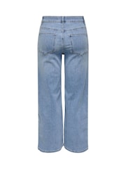 ONLY Blue High Waist Wide Leg Cropped Jeans - Image 2 of 2