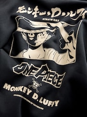 أسود - سويت شيرت بطبعة جرافيك مرخصة من One Piece بحافة رقبة مستديرة - صورة 9 من 9