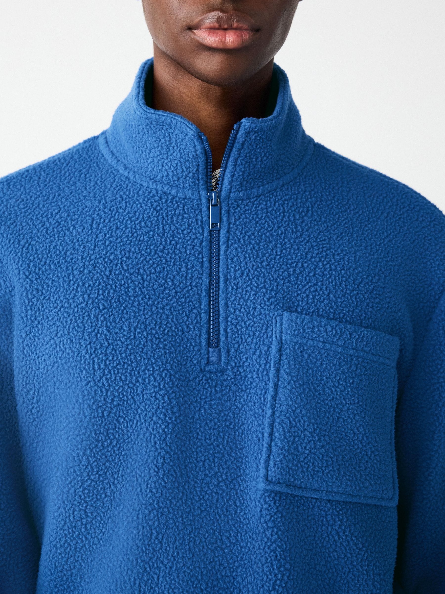 Buy Cobalt Blue Quarter Zip Borg Fleece from the Next UK online shop
