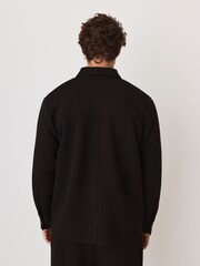 Black Soft Touch Scuba Zip Through Shacket - Image 2 of 4