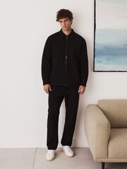 Black Soft Touch Scuba Zip Through Shacket - Image 3 of 4