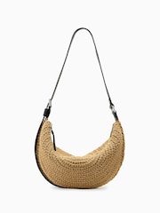 AllSaints Brown Half Moon Knot Shoulder Bag - Image 1 of 6
