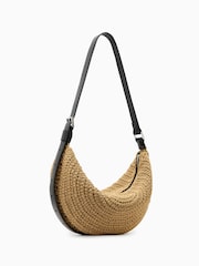 AllSaints Brown Half Moon Knot Shoulder Bag - Image 2 of 6