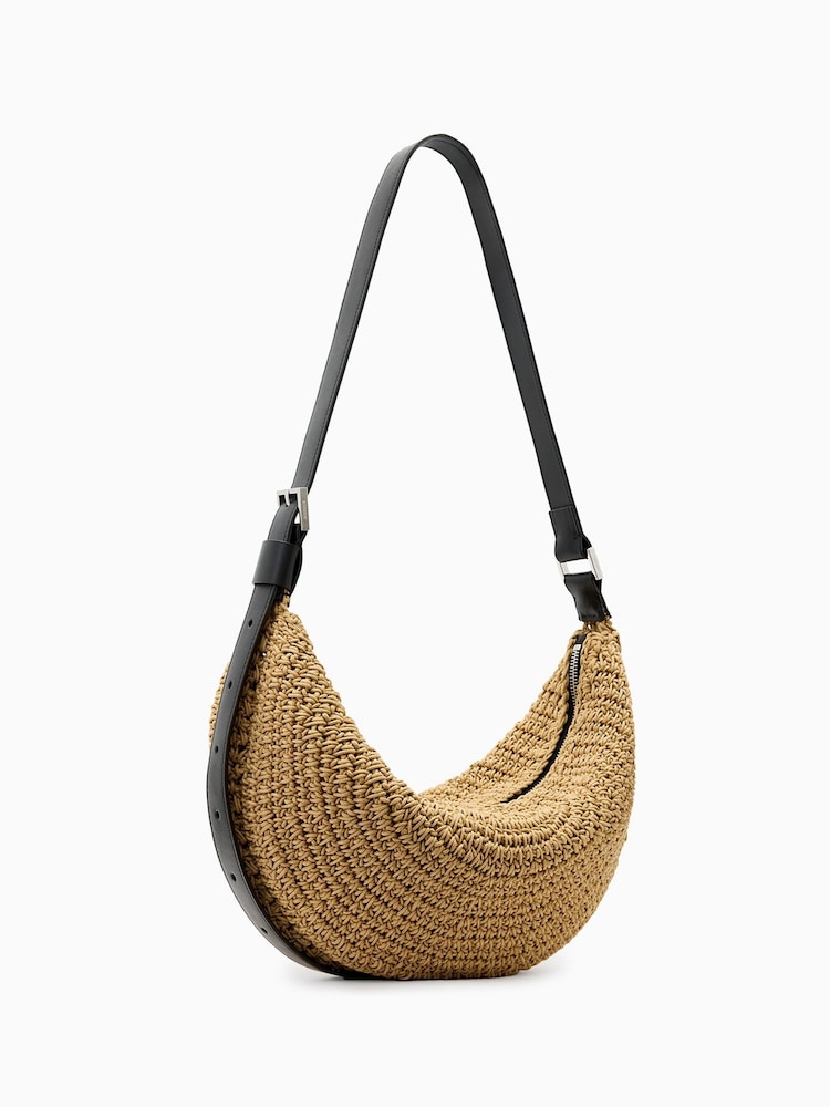 AllSaints Brown Half Moon Knot Shoulder Bag - Image 2 of 6