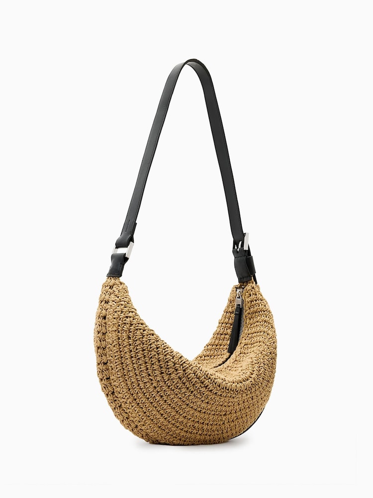 AllSaints Brown Half Moon Knot Shoulder Bag - Image 3 of 6