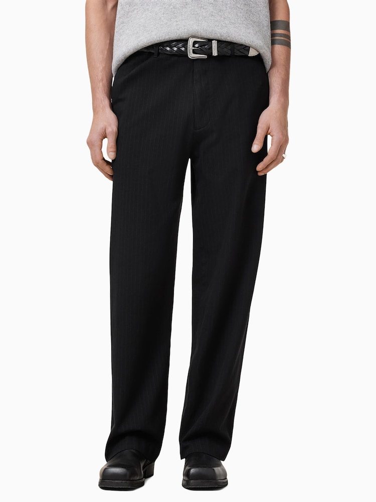 AllSaints Black Dawson Trousers - Image 1 of 11