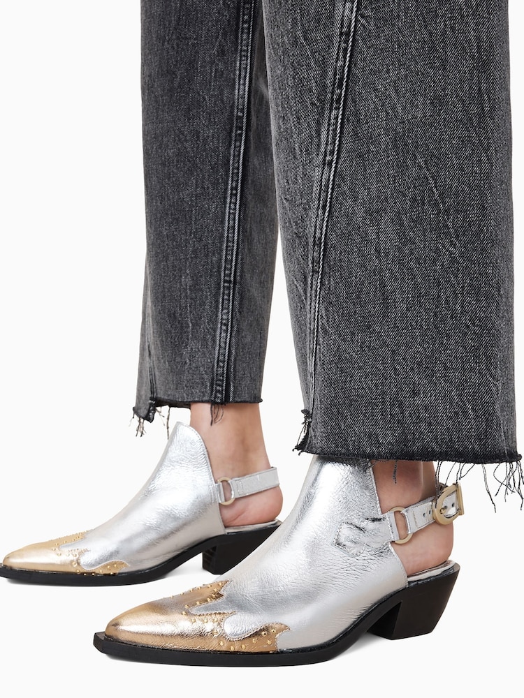 AllSaints Metallic Desola Stud Mules - Image 1 of 6
