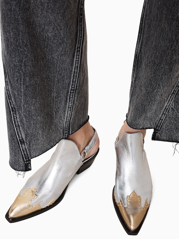 AllSaints Metallic Desola Stud Mules - Image 2 of 6