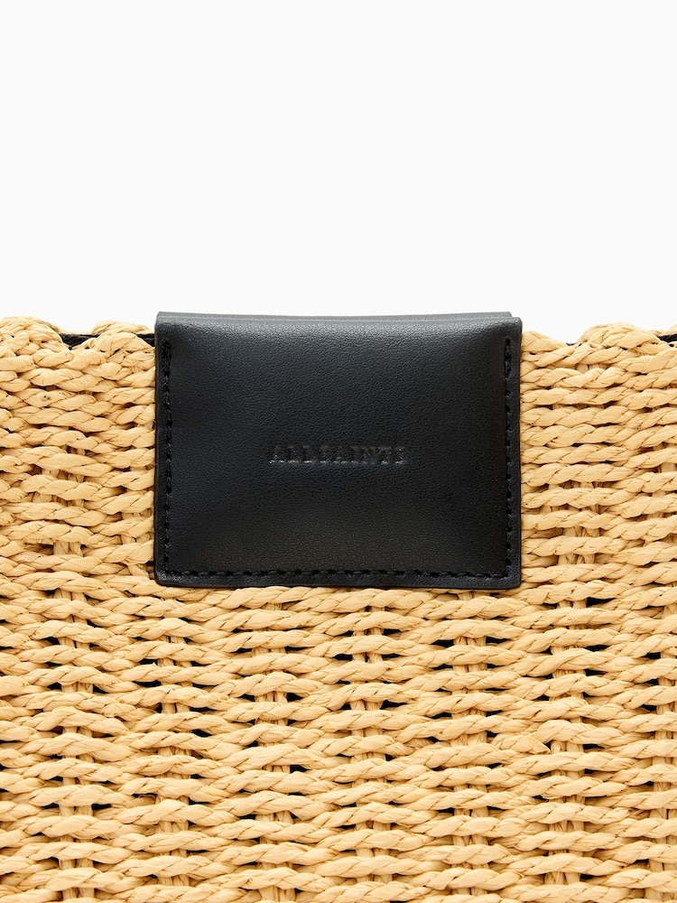 AllSaints Cream Ebro Paper Cross-Body Bag - Image 4 of 5