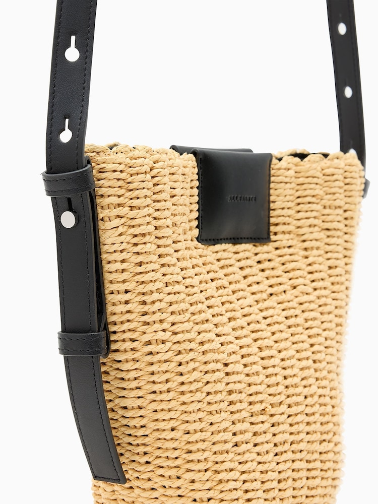 AllSaints Cream Ebro Paper Cross-Body Bag - Image 5 of 5