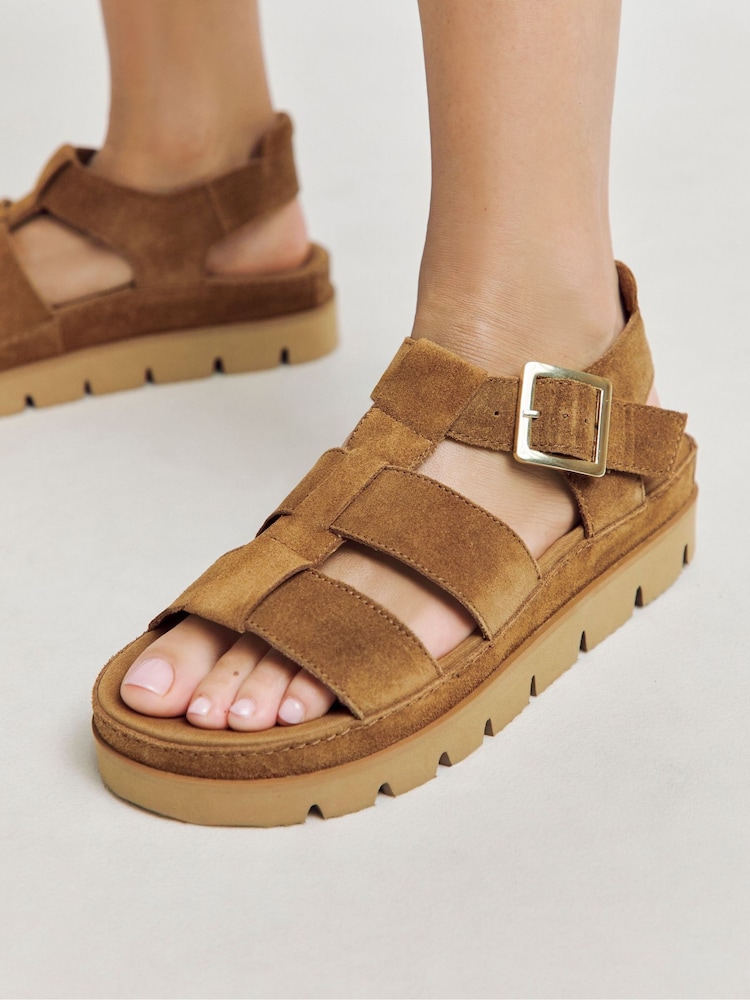 Braun - Simply Be Fisherman's Suede Flatform Sandals - Bild 2 von 4 Braun - Simply Be Fisherman's Suede Flatform Sandals - Bild 2 von 4