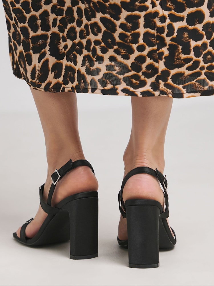 Simply Be Black Extra Wide Fit Barely There High Heel Sandals - Image 2 of 4