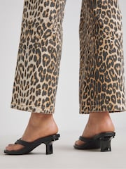 Simply Be Black Wide Fit Toe Post Kitten Heels - Image 3 of 4