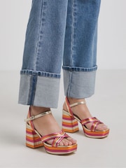 Rosa - Simply Be Multi Strap Platform Heels - Imagen 2 de 4