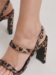 Simply Be Brown Wide Fit Barely There High Heel Sandals - Image 3 of 4