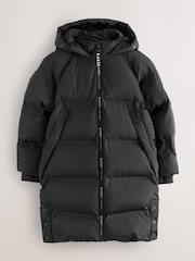 Baker by Ted Baker Shower Resistant Heat Seal Longline Padded Black Coat - Image 1 of 8