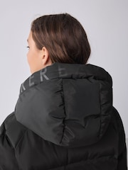 Baker by Ted Baker Shower Resistant Heat Seal Longline Padded Black Coat - Image 10 of 19