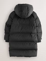 Baker by Ted Baker Shower Resistant Heat Seal Longline Padded Black Coat - Image 3 of 8