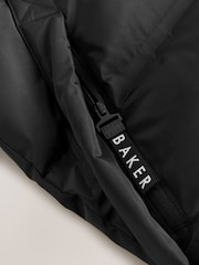 Baker by Ted Baker Shower Resistant Heat Seal Longline Padded Black Coat - Image 6 of 8