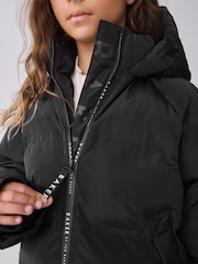 Baker by Ted Baker Shower Resistant Heat Seal Longline Padded Black Coat - Image 9 of 19