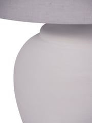 Libra Interiors White Rhodes Ceramic Lamp with Shade Large E GLS - Image 2 of 5