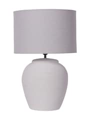 Libra Interiors White Rhodes Ceramic Lamp with Shade Large E GLS - Image 3 of 5